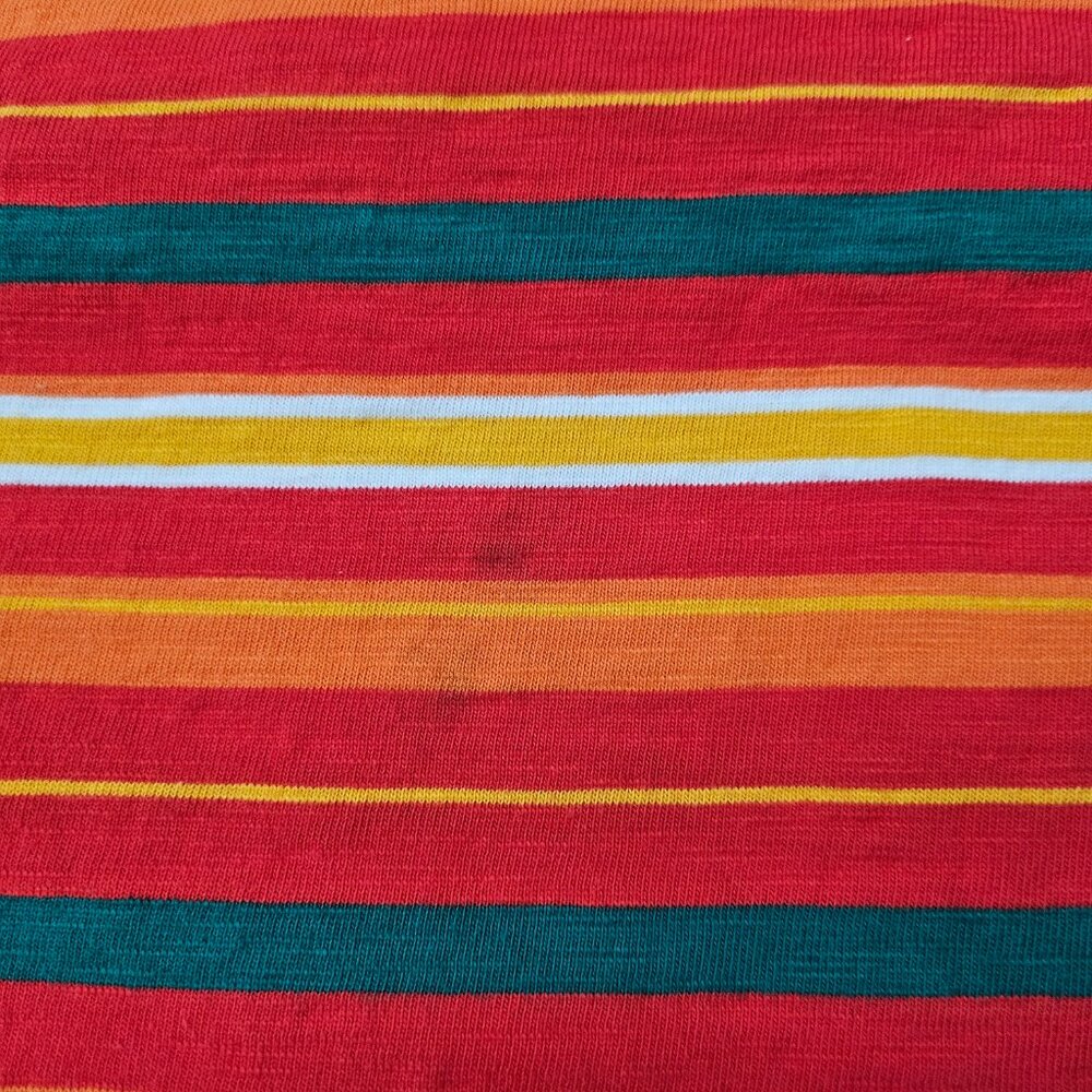 Men's GUESS x JBalvin Vibras Collection Striped Colorful Ringer T-shirt Retro MD - Picture 7 of 8